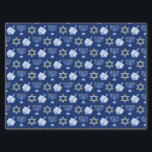 Hanukkah Blue Menorah Dreidel Pattern Chanukah Tissue Paper<br><div class="desc">Beautiful Hanukkah tissue paper in pretty blue with a cool pattern of Judaism star,  dreidel for fun Chanukah games,  and the Jewish menorah for the holiday.</div>
