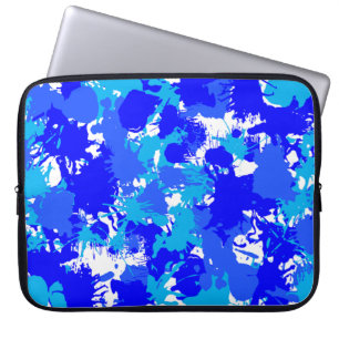 Hanukkah Blue Paint Splatter Laptop Sleeve
