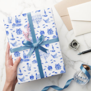 Hanukkah Blue Wrapping Paper