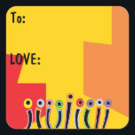 Hanukkah Bright Dancing Candles Square Sticker<br><div class="desc">Hanukkah Happy Bright Dancing Candles Holiday stickers. Choose from 1 1/2" and 3" stickers. All design elements can be edited. Replace text with your own message. Use your favourite font style, size, and colour. Thanks for stopping and shopping by! Happy Hanukkah! Shape: Square Stickers Create custom stickers for every occasion!...</div>