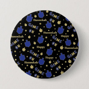 Hanukkah Button, Game ON 7.5 Cm Round Badge