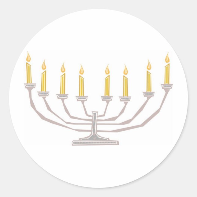Hanukkah Candles Classic Round Sticker (Front)