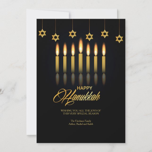 Hanukkah Candles Greeting Card (Front)