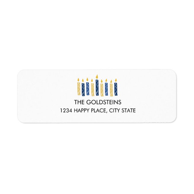 Hanukkah Candles holidays Return Address Label (Front)