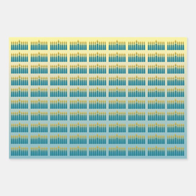 Hanukkah Candles  Wrapping Paper Sheet (Front)