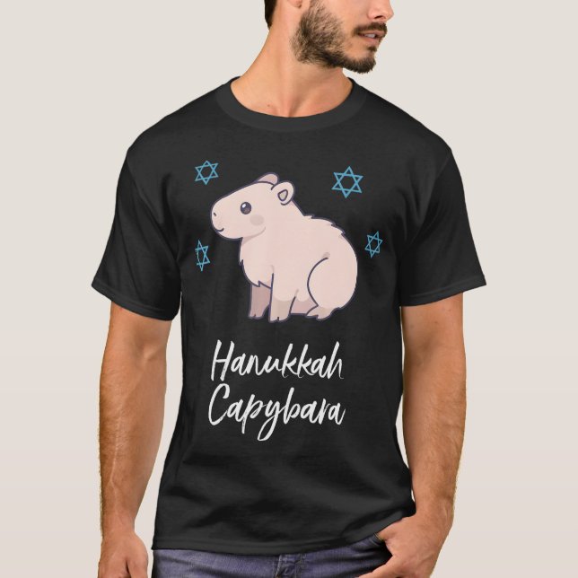 Hanukkah Capybara Jewish Funny Chanukah Family T-Shirt (Front)