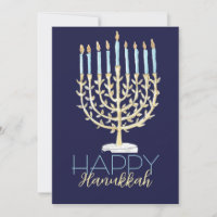 Hanukkah Card Blue