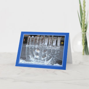 Hanukkah card Menorah Ice Sculpture