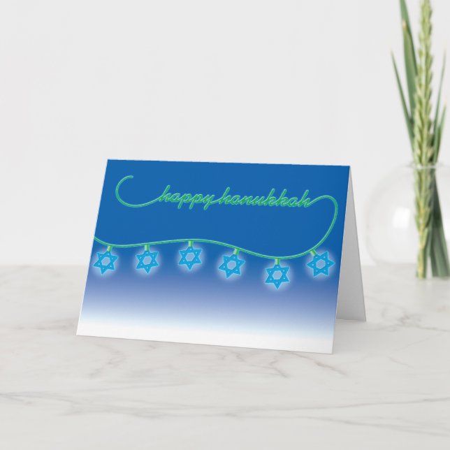 Hanukkah Card Star Lights (Front)