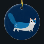 Hanukkah Cat Ceramic Tree Decoration<br><div class="desc">A great gift for cat lovers on Chanukah!</div>