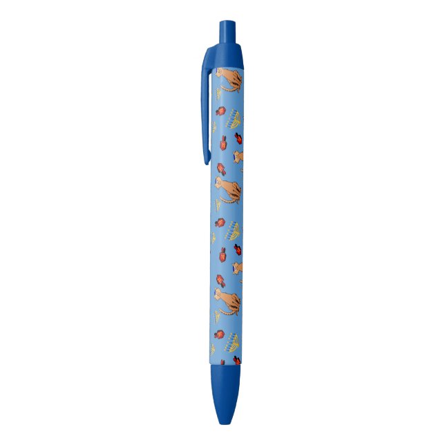 Hanukkah Cat Dreidel Blue Holiday Pen (Top (Vertical))