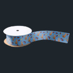 Hanukkah Cat Dreidel Blue Wrap Ribbon Satin Ribbon<br><div class="desc">Cat lovers will be delighted with this fun whimsical "Hanukkat" pattern ribbon,  featuring an orange brown curious tabby cat wearing a kippah,  red dreidels and yellow menorahs/channukiahs on a bright blue background. Perfect for your Hannukah / Chanukah presents during the Jewish Festival of Lights!</div>