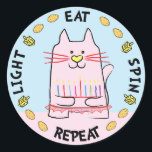 Hanukkah CAT Stickers "Light, Eat, Spin, Repeat"<br><div class="desc">Hanukkah/Chanukah CAT Holiday stickers, "Light, Eat, Spin, Repeat" Anyway I spell it, Chanukah is one of my favourite holidays. Have fun using these stickers as cake toppers, gift tags, favour bag closures, or whatever rocks your festivities! Thanks for stopping and shopping by! Your business is very much appreciated! Happy Hanukkah!...</div>