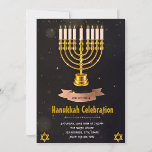 Hanukkah celebration party invitation