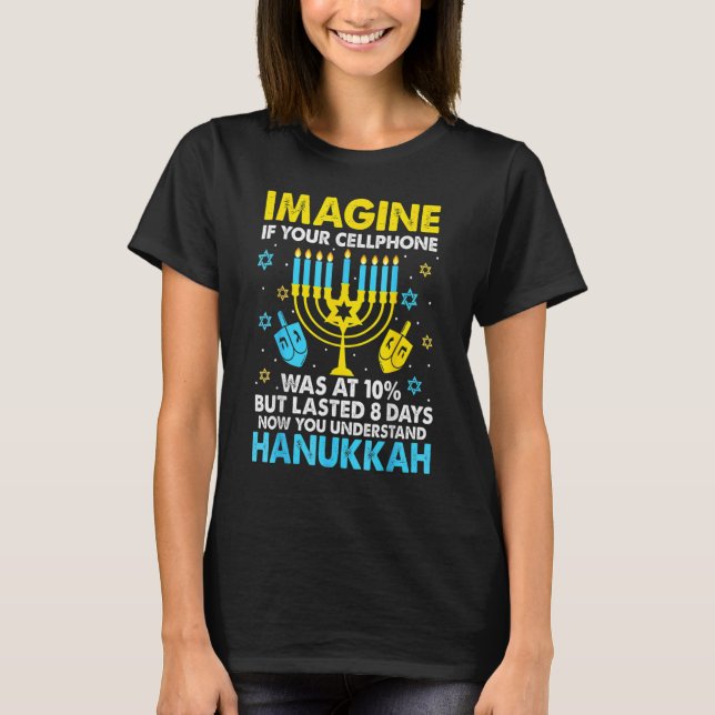 Hanukkah Cellphone Chanukkah T-Shirt (Front)