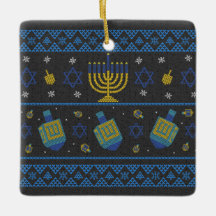 Hanukkah ceramic ornament
