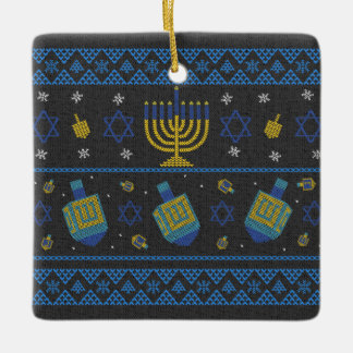 Hanukkah ceramic ornament