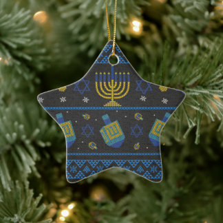 hanukkah ceramic ornament
