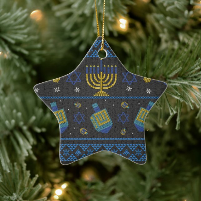 hanukkah ceramic ornament (Tree)