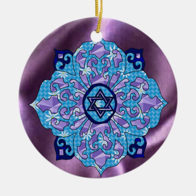 Hanukkah Ceramic Tree Decoration (Front)