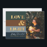 Hanukkah Chanukah Gold Love & Light Photo<br><div class="desc">Our Hanukkah / Chanukah Gold Love & Light Holiday card is an elegant,  classy way to share your Hanukkah/ Chanukah wishes with friends,  family & clients!  With space for you to personalise with your name and Photo.  Enquiries? message us or email bestdresssedbread@gmail.com. Happy Chanukah!!</div>