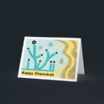 Hanukkah/Chanukah Greeting Card/Envelope Blue/Gold Holiday Card<br><div class="desc">Hanukkah/Chanukah Greeting Card with White Envelope Blue/Gold. Designed with menorahs, dreidels and stars of Davids in a background of golds and blues. Personalise by deleting, "Happy Chanukah" and choosing your favourite font style, colour, size and wording . Use the blank inside page to express your best wishes for a wonderful...</div>