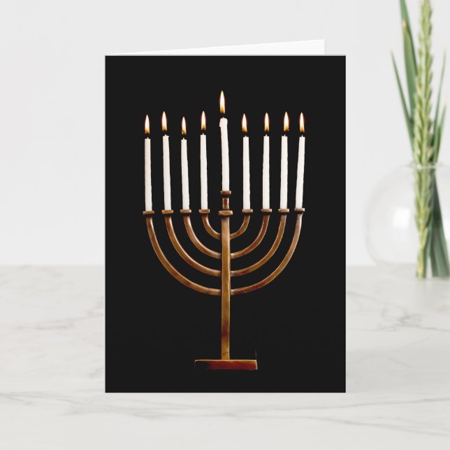 Hanukkah Chanukah Hanukah Hannukah Menorah Candles Holiday Card (Front)