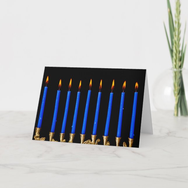 Hanukkah Chanukah Hanukah Hannukah Menorah Candles Holiday Card (Front)