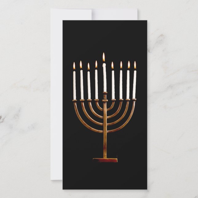 Hanukkah Chanukah Hanukah Hannukah Menorah Candles Holiday Card (Front)