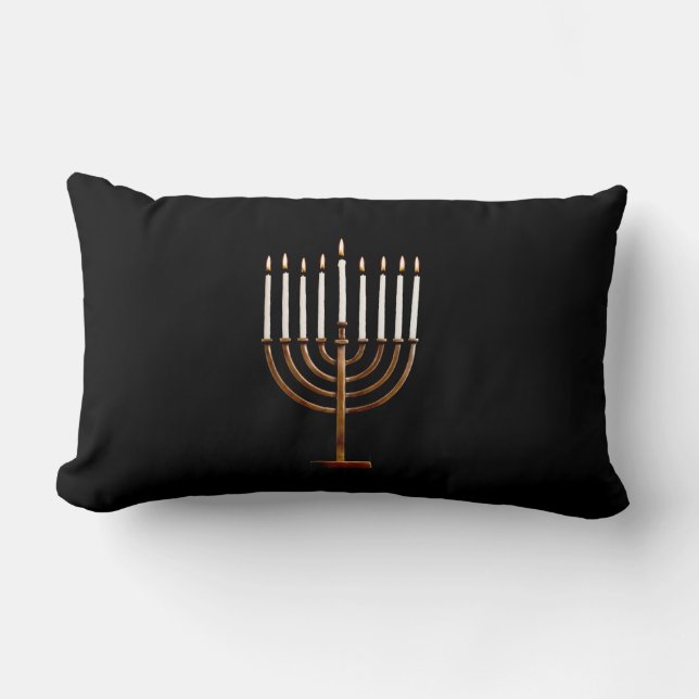 Hanukkah Chanukah Hanukah Hannukah Menorah Candles Lumbar Cushion (Front)