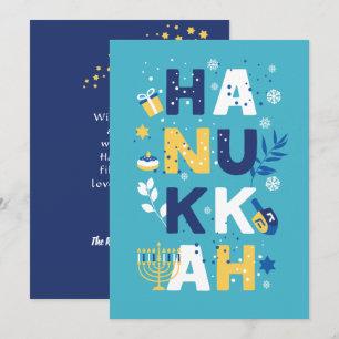 HANUKKAH  Chanukah Menorah Dreidel Greeting Card