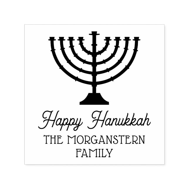 Hanukkah Chanukah Menorah  Family Name Self-inking Stamp (Design)