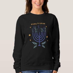 Hanukkah Chanukah Menorah Seven Lamps Jewish Holid Sweatshirt
