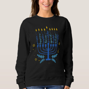 Hanukkah Chanukah Menorah Seven Lamps Jewish Sweatshirt