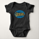 Hanukkah "Chanukah Retro Est 139BCE" Baby Bodysuit<br><div class="desc">Hanukkah "Chanukah Retro Est 139 BCE" BABY Jersey Bodysuit Choose from many different colours, styles, and sizes for this design! Personalise by deleting, "Happy" and "Est 139 BCE" and replacing with your own wording. Choose your favourite font style, size and colour. Thanks for stopping and shopping by! Much appreciated! Happy...</div>