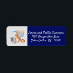 Hanukkah Chanukah Return Address Blue Return Address Label<br><div class="desc">This design was created though digital art. It may be personalised in the area provide or customising by choosing the click to customise further option and changing the name, initials or words. You may also change the text colour and style or delete the text for an image only design. Contact...</div>