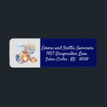 Hanukkah Chanukah Return Address Blue Return Address Label<br><div class="desc">This design was created though digital art. It may be personalised in the area provide or customising by choosing the click to customise further option and changing the name, initials or words. You may also change the text colour and style or delete the text for an image only design. Contact...</div>