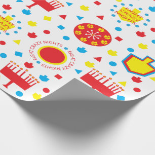 Hanukkah/Chanukah Wrapping Paper Colourful Crazy 8