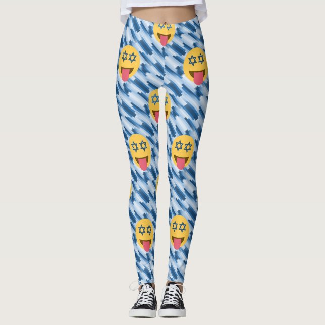 hanukkah chanukkah emoji leggings (Front)