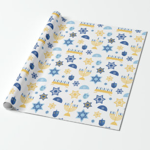 Hanukkah Chanukkah Menorah Star Wrapping Paper