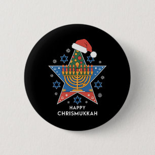 Hanukkah Christmas Hanukkah Chrismukkah Happy Chri 6 Cm Round Badge