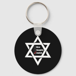 Hanukkah Christmas Star Of David Nice Naughty Jewi Key Ring