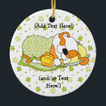 Hanukkah Circle Ornament<br><div class="desc">Hanukkah Circle Ornament (Double Sided). Personalise by choosing your favourite font style, size, colour and wording!</div>