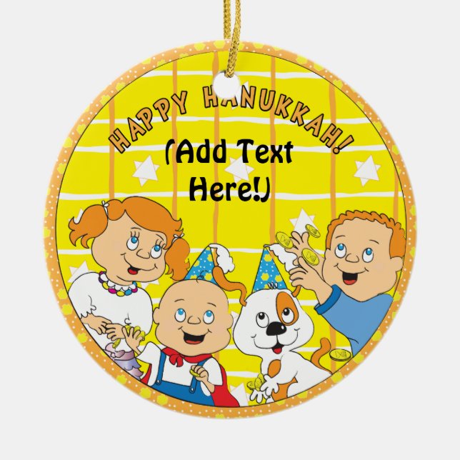Hanukkah Circle Ornament (Front)