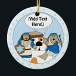 Hanukkah Circle Ornament<br><div class="desc">Hanukkah Circle Ornament (Double Sided). Personalise by choosing your favourite font style, size, colour and wording!</div>