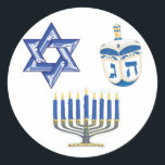 Hanukkah Classic Round Sticker<br><div class="desc">Hanukkah Classic Round Sticker</div>