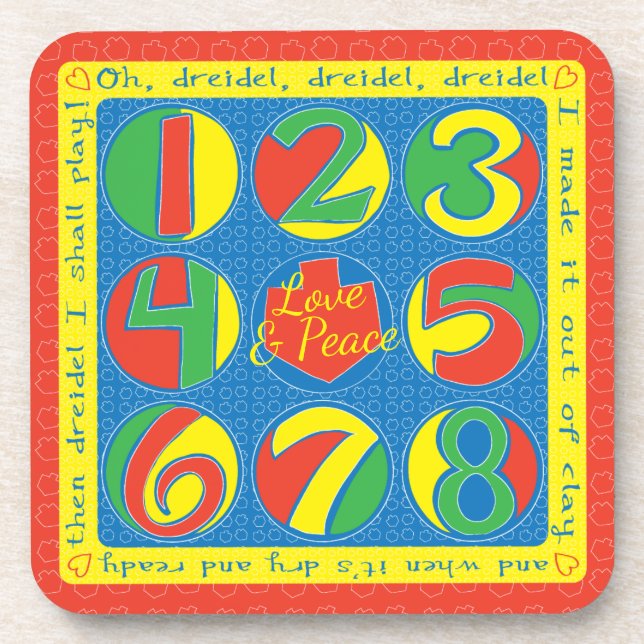 Hanukkah Coasters Dreidel Game (Front)