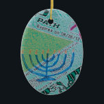 Hanukkah Collage Ceramic Ornament<br><div class="desc">fun for the holiday Chrismukkah tree!</div>