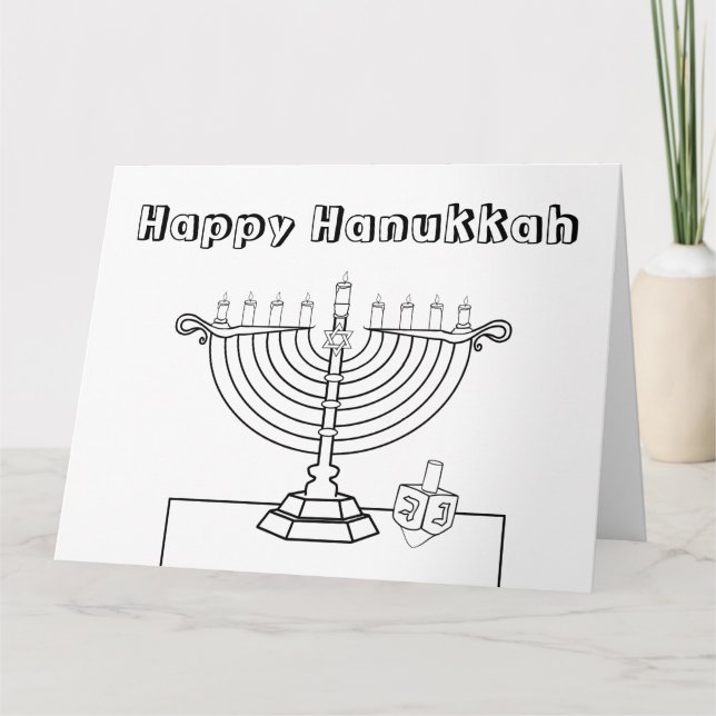 Hanukkah Colour Me Card (Front)