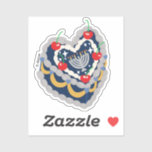 Hanukkah Coloured Menorah Vintage Heart Cake<br><div class="desc">This Hanukkah coloured menorah vintage heart cake sticker is perfect to add to anything you can imagine that's in need of some holiday cuteness. For more products with this design feel free to check out my other shops.</div>